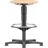 BIMOS Allround kruk , zithoogte verstelbaar 560-810 mm, met glijders & voetring, gelamineerd beukenhout, duurzaam, gemakkelijk schoon te maken