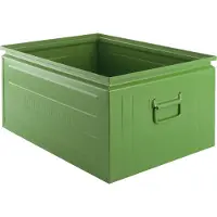 Schäfer Shop stapelbak, 83 l, 250 kg, L 658 x B 459 x H 300 mm, staal, 6011 (resada groen)