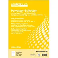 Schäfer Shop Weerbestendige etiketten, 105 x 74 mm, polyester wit, 20 vellen