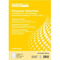 Schäfer Shop Weerbestendige etiketten, 99,1 x 42,3 mm, polyester wit, 20 vellen