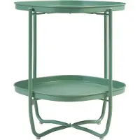 En.casa Tuintafel Sandefjord bijzettafel metaal 57,5x46x46cm groen []