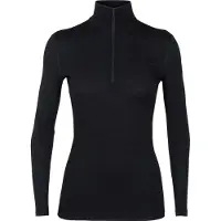 Icebreaker - Dames thermokleding - W Merino 200 Oasis LS Half Zip Black voor Dames van Wol - Maat L - Zwart