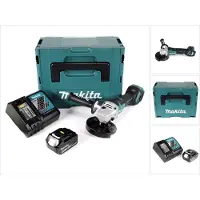 Makita DGA 517 RG1J accu haakse slijper 18 V 125 mm borstelloos + 1x oplaadbare accu 6.0 Ah + lader + Makpac