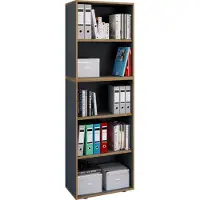 VCM Houten Büro Standplank boekenkast Dossierplank Boekenkastplank Salia 5-voudig breedte 60 cm