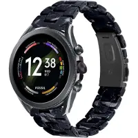 Strap-it Resin bandje geschikt voor Fossil Gen 6 44mm / Gen 5e 44mm / Gen 5 - zwart mix