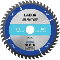 Labor HM cirkelzaagblad hout 216x30x2,4mm 48T