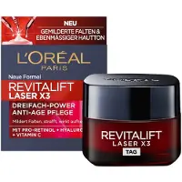 L'Oréal - Revitalift Laser X3 Triple Power Anti-Age Day Care met pro-retinol hyaluronzuur vitamine C Anti-aging gezichtsverzorging 50 ml