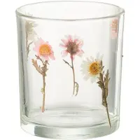 J-Line T-lichthouder peggy bloemen glas small