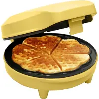 Bestron Wafelijzer - ASW217V - 700W - 5 hartvormige wafels - Anti aanbaklaag - Geel - 5 jaar garantie