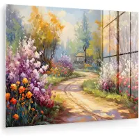 MuchoWow Glasschilderij 160x120 cm - Schilderij acrylglas - Bloemen - Bomen - Kunst - Watercolor - Foto op glas - Muurdecoratie woonkamer - Wanddecoratie slaapkamer - Schilderijen