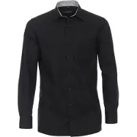 Casa Moda Comfort Fit overhemd zwart effen