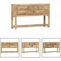 vidaXL Mango Wood Furniture - Dressoir - Dressoir 120x30x75 cm massief mangohout - Kast - Salontafel - Living Room Furniture