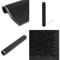 vidaXL Droogloopmat rechthoekig getuft 120x180 cm zwart - Deurmat - Deurmatten - Droogloopmat - Droogloopmatten