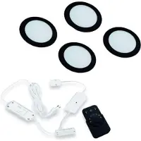 Hera FR-55 Dynamic Led set van 4 spots met dimmer inbouw 24V/15W zwart