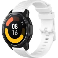 Strap-it Luxe siliconen smartwatch bandje - geschikt voor Xiaomi Watch S1 (Active/Pro) / Watch 2 Pro / Watch S3 / Mi Watch / Amazfit GTR 47mm / GTR 2-3-4 / Amazfit Balance / Bip 5 - wit