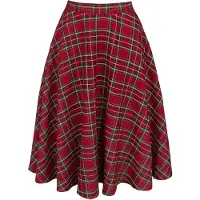 Hell Bunny - Rockabilly Midirok - Irvine Skirt - XS tot 4XL - voor Vrouwen - rood | Maat XL