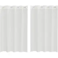 vidaXL Gordijnen voile met doorvoertules 2 st wit