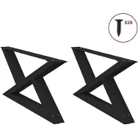 vidaXL Salontafelpoten 2 st 70x(30-31,3) cm staal zwart