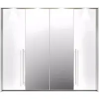 Vente-unique Kast met 2 deuren - met spiegel en LEDs - L. 225 cm - Wit - INGINA