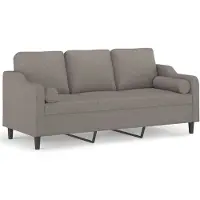vidaXL Driezitsbank 180 cm stof taupe