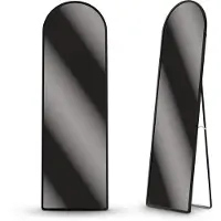 Mirlux Spiegel - Passpiegel - Hangend en Staand - Met Frame - Wandspiegel - Make up Spiegel - 160 x 60 cm - Zwart
