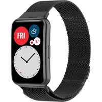 Strap-it Luxe Milanese band - Milanees bandje geschikt voor Huawei Watch Fit / Huawei Watch Fit New - zwart