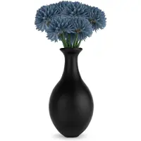 Chaks Kunstbloemen boeket dahlia - 3x - blauw - 26 cm - bloemstuk - onderhoudsvrij