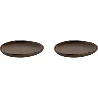 Palmer - David Mucky - Bord - 2 stuks - ø 17 cm - Bruin - Stoneware - Bordenset