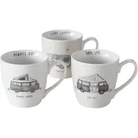 Boltze - Set van 3 - Mokken - Koffiemok - Theemok - Beker - Camping - Vanlife - Camper - Keramiek
