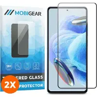 Mobigear Screenprotector geschikt voor Xiaomi Redmi Note 12 Pro Glazen | Premium Screenprotector - Case Friendly - Zwart (2-Pack)