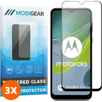 Mobigear Screenprotector geschikt voor Motorola Moto E13 Glazen | Premium Screenprotector - Case Friendly - Zwart (3-Pack)