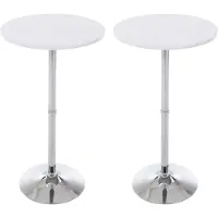 CLP Set van 2 metalen Statafels - Partytafel Bartafel - Hout - mat wit