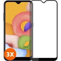 Mobigear Screenprotector geschikt voor Samsung Galaxy A01 Glazen | Premium Screenprotector - Case Friendly - Zwart (3-Pack)