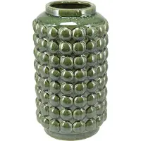 Home & Styling Vaas Bubbels - keramiek - olijfgroen - D15 x H27 cm - Moderne woonstijl bloemenvaas