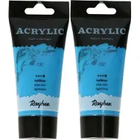 Rayher Hobby Materialen Rayher hobby Acrylverf op waterbasis - 2x - lichtblauw - 75 ml - Schilderen/knutselen - Voor kinderen en volwassenen
