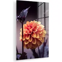 MuchoWow Glasschilderij 120x180 cm - Schilderij acrylglas - Bloemen - Chrysant - Macro - Planten - Foto op glas - Muurdecoratie woonkamer - Wanddecoratie slaapkamer - Schilderijen