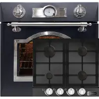Kaiser inbouwoven EH 6355 Em Sil, elektrische inbouwoven 60 cm 67L+ KCG 6387 Turbo glaskeramische gaskookplaat 60 cm