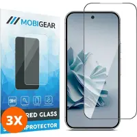 Mobigear Screenprotector geschikt voor Google Pixel 9 Glazen | Premium Screenprotector - Case Friendly - Zwart (3-Pack)