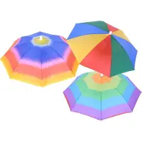 Somstyle 3x Regenboog Hoofdparaplu - Paraplu Hoed - Parasol Hoed - Zonbescherming