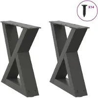 vidaXL Salontafelpoten 2 st 40x(30-31,3) cm staal antraciet