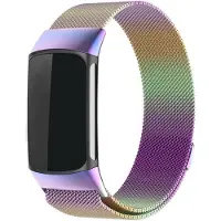 Strap-it Luxe Milanese band - geschikt voor Fitbit Charge 6 - RVS Milanees bandje voor Charge 6 activity tracker (kleurrijk)