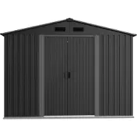 Saska Garden Metalen tuinhuis - grijs - 257x205x202 cm - dubbel dak