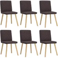 vidaXL Eetkamerstoelen 6 st stof donkerbruin