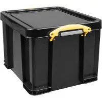 Really Useful Box Really Useful Boxes opbergbox, 35 l, zwart, handgreep geel
