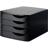 Djois Re - Solution bureauladenset - 4 gesloten laden - zwart - 100% gerecycled