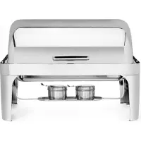 Hendi Rolltop chafing dish – fluisterstil deksel – 9L – roestvast staal – 660x490x460 mm