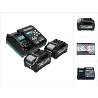 Makita Power Source Kit 40 V max. met 2x BL 4040 accu 4.0 Ah XGT ( 2x 191B26-6 ) + DC 40 RA snellader XGT LXT ( 191E07-8 )