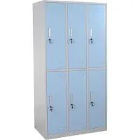 MCW Kluisje Boston T829, kluisje, kluis, metalen kast met 6 vakken ~ blauw