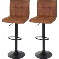 MCW Set van 2 barkrukken -B13, barkruk tegenkruk, imitatiesuède MVG-gecertificeerd ~ vintage lichtbruin