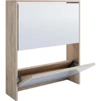 VCM StidoL schoenenkast 2 kleppen spiegel eik decor.